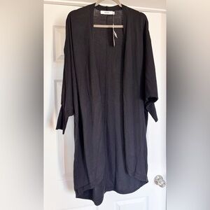 NWT JustFab Black Open Front Cardigan
